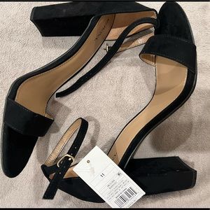 Merona Black Suede Ankle Strap Heels